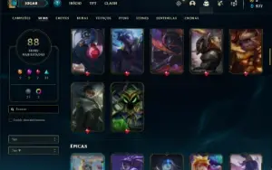 Conta Unranked com 140 Champs e 88 Skins ( MAIN SUPORTE )