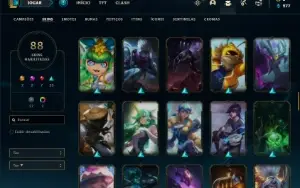 Conta Unranked com 140 Champs e 88 Skins ( MAIN SUPORTE )