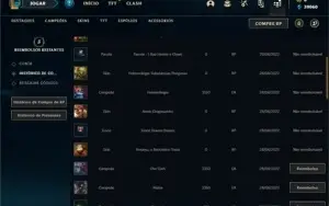 Conta platina 4 com 5 Skins e 22 Champs