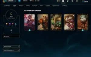 Conta platina 4 com 5 Skins e 22 Champs