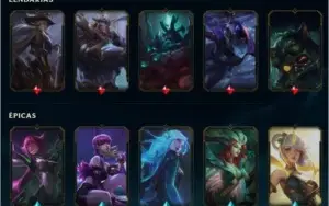 CONTA LEAGUE OF LEGENDS MUITAS SKINS 104 CHAMPIONS PRATA 1
