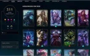 Conta LOL PLATINA 2 COM 300 SKINS (PREÇO NEGOCIAVEL)