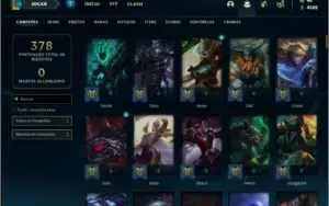 Conta prata 1 com 137 champs e 87 skins e 16 Maestrias 7