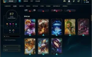Conta prata 1 com 137 champs e 87 skins e 16 Maestrias 7