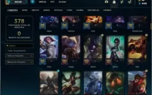Conta prata 1 com 137 champs e 87 skins e 16 Maestrias 7