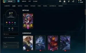 Conta prata 1 com 137 champs e 87 skins e 16 Maestrias 7