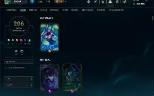 Unranked com TODOS os Champs e 203 Skins ( MID / JG / SUP )