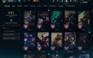 Unranked com TODOS os Champs e 203 Skins ( MID / JG / SUP )
