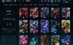 Unranked com TODOS os Champs e 203 Skins ( MID / JG / SUP )