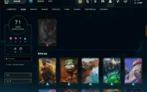 Conta bronze 3 com 82 Champs e 71 Skins