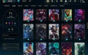 Conta bronze 3 com 82 Champs e 71 Skins