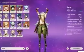 GENSHIN IMPACT AR 43 COM 4x NAT5 (OLHAR DESCRIÇÃO)