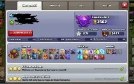 Conta  Clash of Clans cv9.5 , Casal e muros bem evoluido