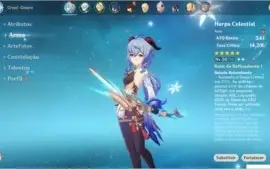 Conta Genshin Impact Ganyu + Harpa Celestial AR 26