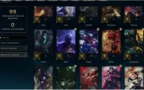 CONTA LOL OURO 4 DIVERSAS SKINS