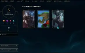 CONTA LOL OURO 4 DIVERSAS SKINS