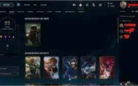 CONTA UNRANKED (EX OURO 4), COM 69 CAMPEÕES E 22 SKINS