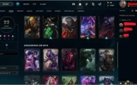 CONTA UNRANKED (EX OURO 4), COM 69 CAMPEÕES E 22 SKINS