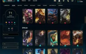 Conta unranked com 110 Champs e 71 Skin + 1 Prestigio da Zoe