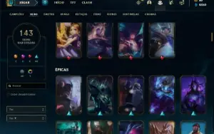Conta bronze 4 com TODOS os champs e 143 Skins