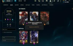Mestre com TODOS os champs e 229 Skins + 6 Vitoriosas
