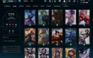 Mestre com TODOS os champs e 229 Skins + 6 Vitoriosas