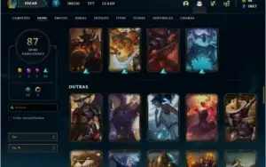 Conta prata 2 com 87 skins e 118 champs