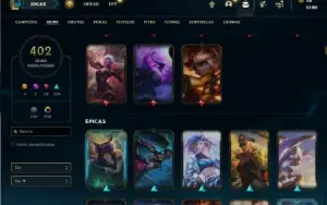 Esmeralda 4 com TODOS os champs e 402 Skins + 221 Cromas