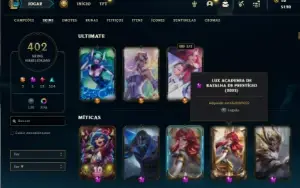Esmeralda 4 com TODOS os champs e 402 Skins + 221 Cromas