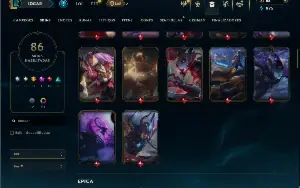 Unranked com 100 Champs e 86 Skins ( ADC / MID / JG )