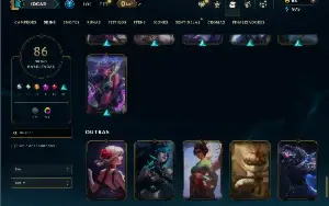 Unranked com 100 Champs e 86 Skins ( ADC / MID / JG )
