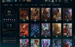 Unranked com 100 Champs e 86 Skins ( ADC / MID / JG )