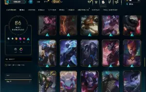 Unranked com 100 Champs e 86 Skins ( ADC / MID / JG )