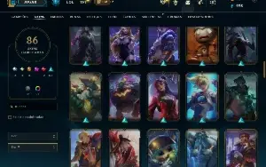 Unranked com 100 Champs e 86 Skins ( ADC / MID / JG )