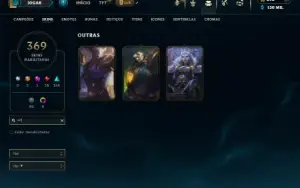 Prata 4 com TODOS os champs e 369 Skins ( Nivel 523 )