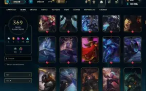 Prata 4 com TODOS os champs e 369 Skins ( Nivel 523 )