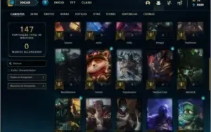 Conta ouro 3 com 17 skins e 38 champs