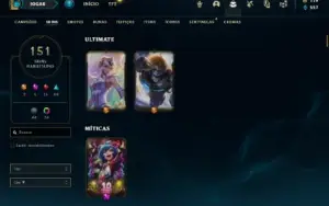 Conta ouro 4 com TODOS os champs e 151 Skins + 1.3kk de ZED