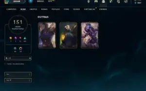 Conta ouro 4 com TODOS os champs e 151 Skins + 1.3kk de ZED