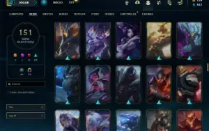 Conta ouro 4 com TODOS os champs e 151 Skins + 1.3kk de ZED