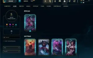 Unranked com 40 Champs e 5 Skins + 1 Fragmento