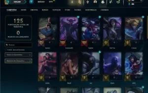 Unranked com 40 Champs e 5 Skins + 1 Fragmento