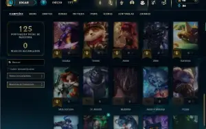 Unranked com 40 Champs e 5 Skins + 1 Fragmento