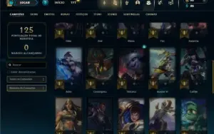 Unranked com 40 Champs e 5 Skins + 1 Fragmento