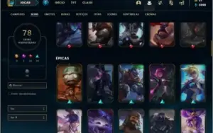 Conta ouro 4 com 70 champs, 78 skins + Corki Ovni (rara)