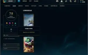 Conta ouro 4 com 70 champs, 78 skins + Corki Ovni (rara)