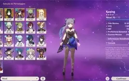 KEQING + SKIN + CORTADORA DA NEBLINA + TIGHNARI +MONA E MAIS