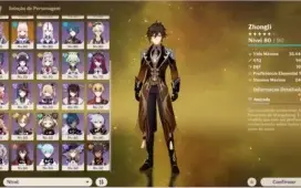 Venda Conta Genshin AR56 Ayaka, Xiao, Kazuha e Zhongli.