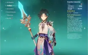 Desapego de conta com Xiao, Albedo C1 e Espinha Celestial.