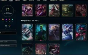 Conta LoL nível 320 platina na solo/duo